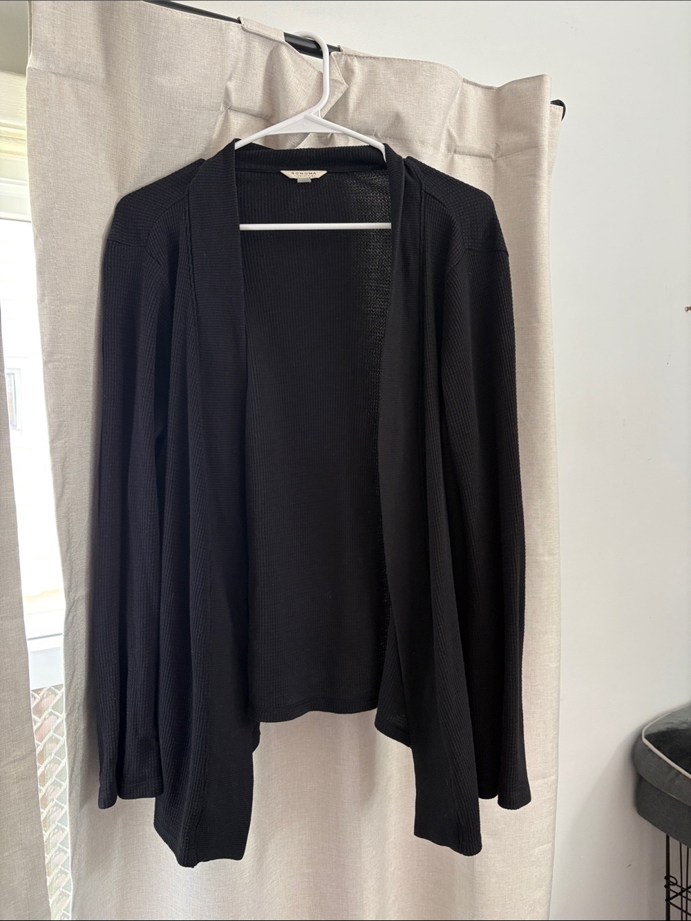 Sonoma Black Open-Front Knit Cardigan